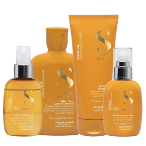 Alfaparf Milano Semi di Lino Sunshine Kit Shampoo + Treatment + Milk + Protective Oil